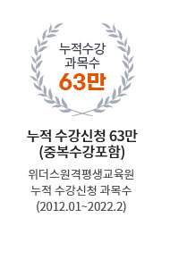 위더스 원격평생교육원 누적 수강신청 63만(중복수강포함)